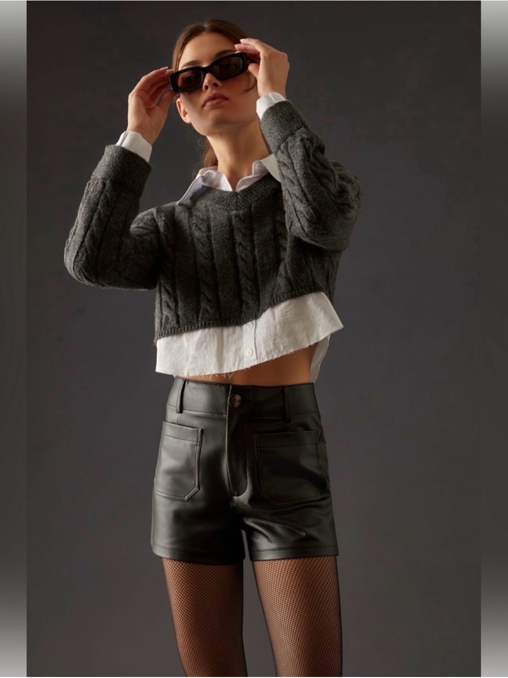 Anthropologie Maeve Colette Faux-Leather High-Rise Shorts
